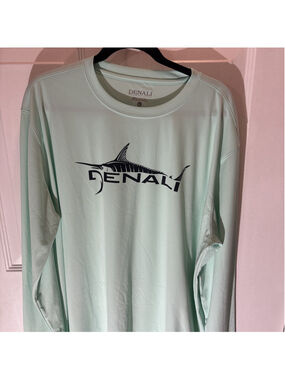 Denali Performance Men’s XL Long SL Mint Grn Graphic Shirt Marlin NWT 1145